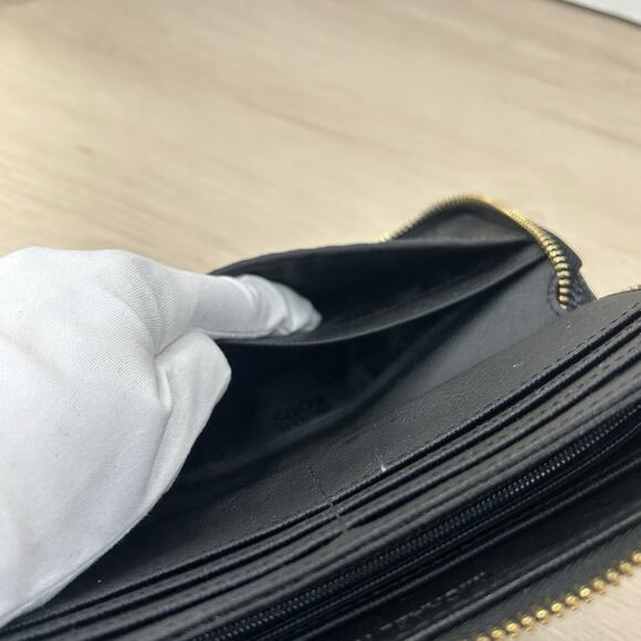 Michael Kors Jet Set Continental Large Black Wallet Pebbled Leather Zippered - Picture 12 of 15